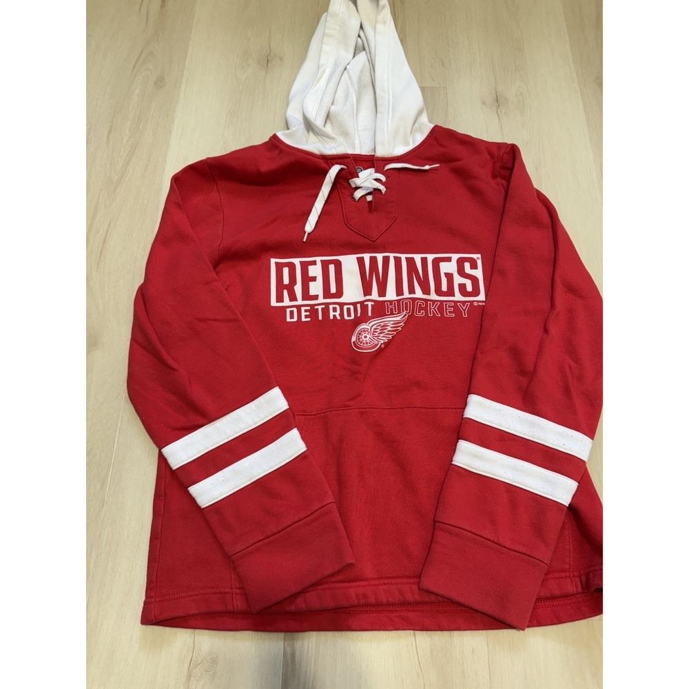 Men's Size Medium Detroit Red Wings NHL Hoodie Cotton Officially Licensed